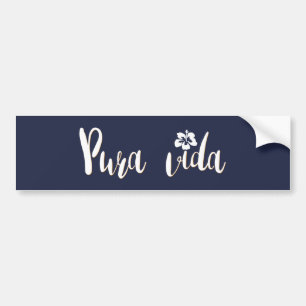 Costa Rica Blue Pura Vida Beach Bumpersticker
