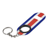 Costa Rica Burgervlag Mini Flessenopener (Voorkant Gekanteld)