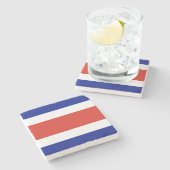 Costa Rica Burgervlag Stenen Onderzetter (Zijkant)