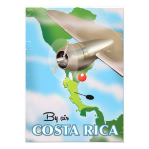 Costa Rica Carte poster de voyage vintage