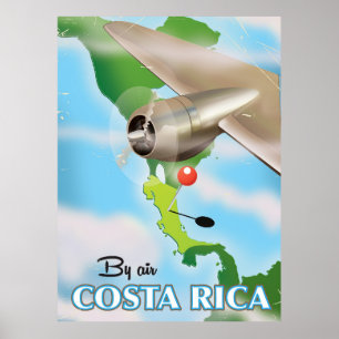 Costa Rica Carte poster de voyage vintage