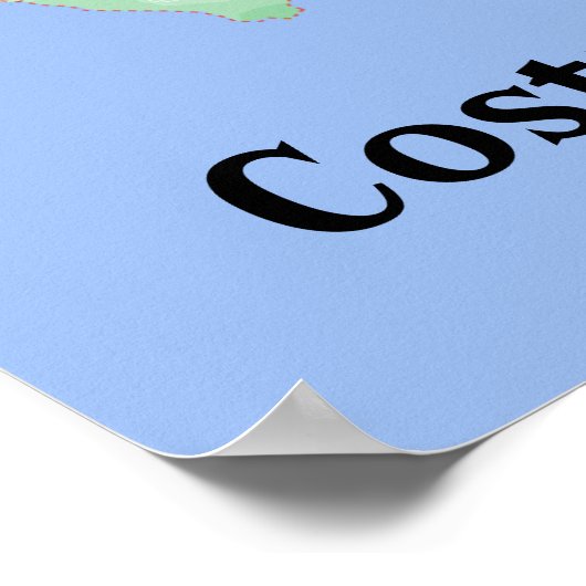 Costa Rica Carte Poster Imprimer (Coin)