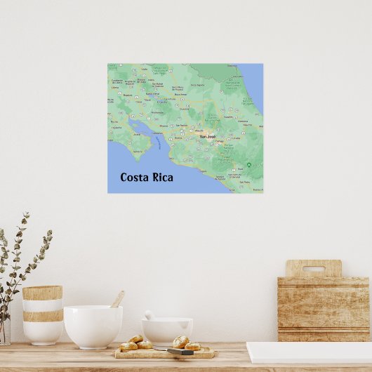 Costa Rica Carte Poster Imprimer (Cuisine)