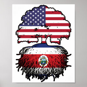 Costa Rica Costa Rica American American USA Tree R Poster