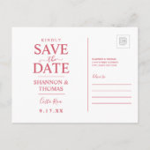 Costa Rica | Datum opslaan Uitnodiging Briefkaart (Achterkant)