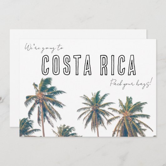 Costa Rica Destination Beach Wedding Save The Date (Voorkant / Achterkant)