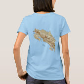 Costa Rica Drapeau et carte t-shirt (Dos)
