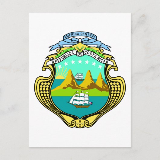 costa rica emblem briefkaart (Voorkant)