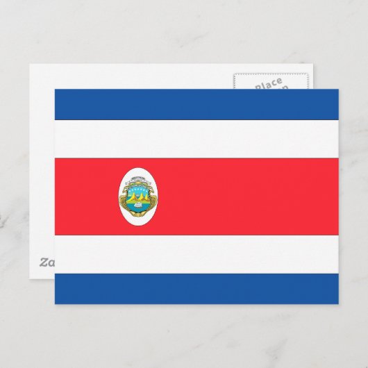 Costa Rica Flag Briefkaart (Voorkant / Achterkant)