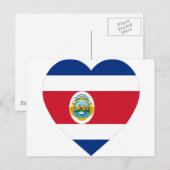 Costa Rica Flag Heart Briefkaart (Voorkant / Achterkant)