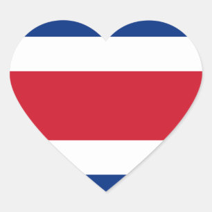 Costa rica Flag Heart Sticker