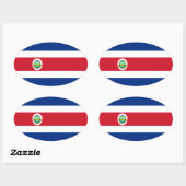 Costa Rica Flag Oval Sticker (Vel)