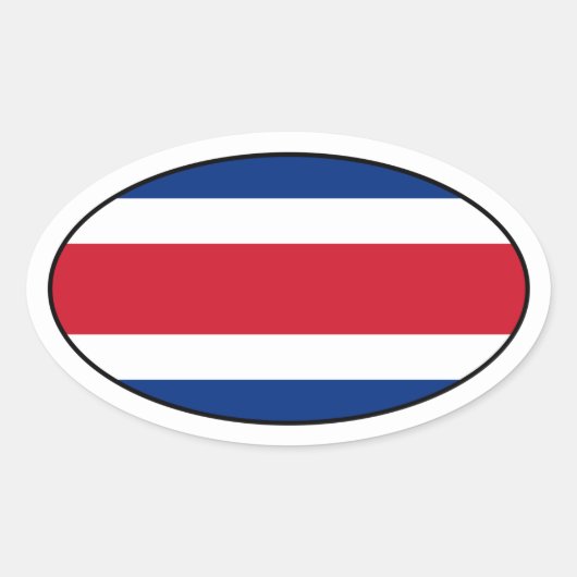 Costa Rica Flag Oval Sticker (Voorkant)