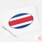 Costa Rica Flag Oval Sticker (Envelop)