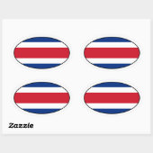 Costa Rica Flag Oval Sticker (Vel)