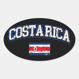 Costa Rica Flag Ovale Sticker
