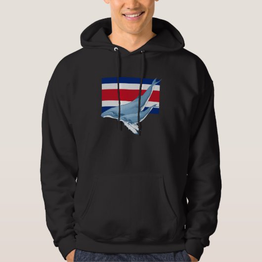 Costa Rica Flag with Humpback Whales Hoodie (Voorkant)