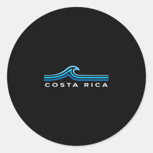 Costa Rica golven vintage heren dames meisjes jong Ronde Sticker