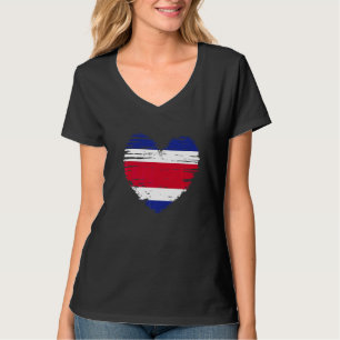 Costa Rica Heart Costa Rican Flag Costa Ricaanse P T-shirt