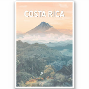 Costa Rica Illustratie Reis Kunst Vintage Sticker