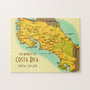 Costa Rica Kaart 11x14 Puzzel