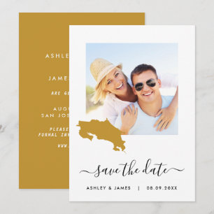 Costa Rica Kaart Foto Wedding Save the Date Kaart