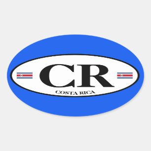Costa Rica klassieke Euro Oval Sticker