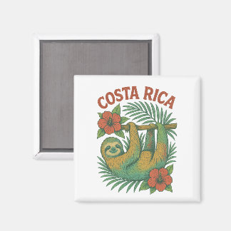 Costa Rica Kleurrijke Tropische Luiaard Magneet