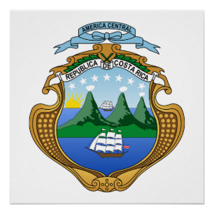 Costa Rica land wapen wapenschild symbool embleem Perfect Poster