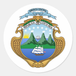 Costa Rica land wapen wapenschild symbool embleem Ronde Sticker