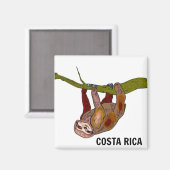 Costa Rica luiaard magneet (Voorkant / Achterkant)