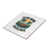 Costa Rica luiaard vintage vakantie shirt Tegeltje (Zijkant)