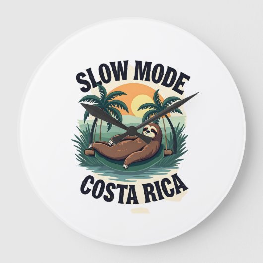 Costa Rica luiaard vintage vakantieshirt Grote Klok (Voorkant)
