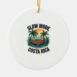 Costa Rica luiaard vintage vakantieshirt Keramisch Ornament
