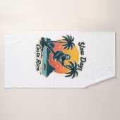 Costa Rica luiaard vintage zonsondergang reizen ve Badhanddoek (Badhanddoek)