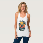 Costa Rica Luiaard Vintage Zonsondergang Reizen Ve Tanktop (Volledige Voorkant)