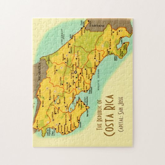 Costa Rica Map 11x14 Puzzle (Vertical)