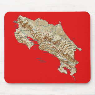 Costa Rica Map Mousepad Muismat