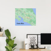 Costa Rica Map Poster Print (Thuiskantoor)