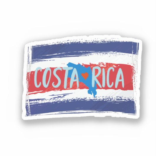 Costa Rica Map Sticker (Voorkant)