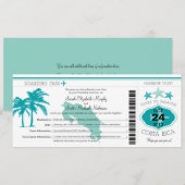 Costa Rica Mariage de la carte d'embarquement (Devant / Derrière)