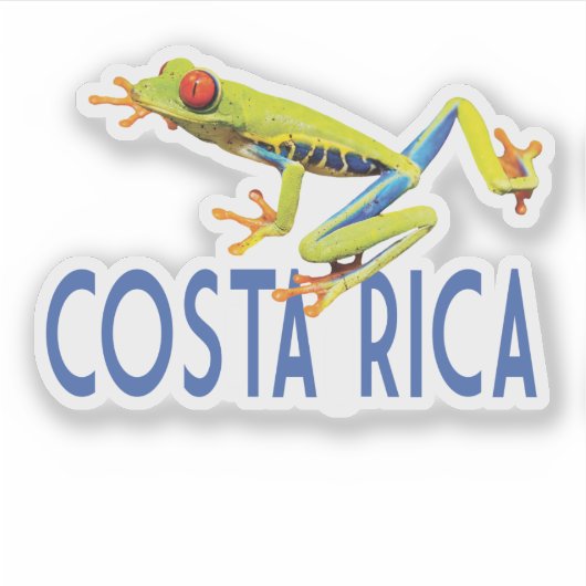 Costa Rica met rode ogen boomkikker Sticker (Voorkant)