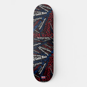 Costa Rica Nationale Trots Wordcloud Skateboard