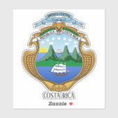 Costa Rica Nationale wapenstilstand Sticker (Vel)