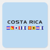 Costa Rica Nautical Maritime Sailing Flags Vierkante Sticker (Voorkant)