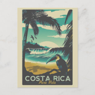  Costa Rica Ocean Beach Toucan Reizen Briefkaart