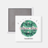 Costa Rica Oerwoud Leaf Pura Vida Souvenir Magneet (Voorkant / Achterkant)