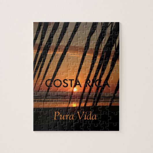 Costa Rica Palm Fronds Sunset Puzzle (Vertical)