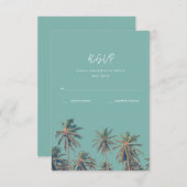 Costa Rica Palms Beach Wedding RSVP Kaartje (Voorkant / Achterkant)