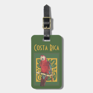 Costa Rica Parrot Art Bagagelabel